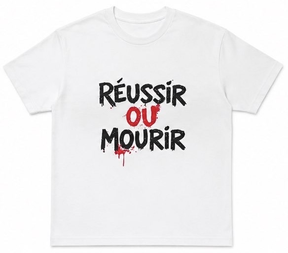 T-Shirt Blanc Réussir ou Mourir