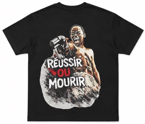 T-Shirt Noir Réussir ou Mourir - arrière