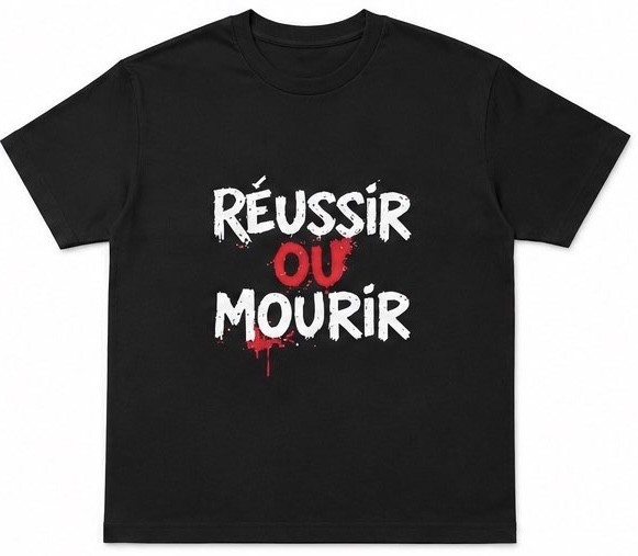 T-Shirt Noir Réussir ou Mourir